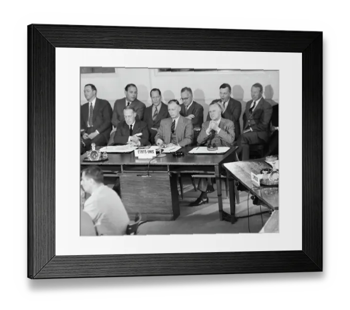 Framed Print : Geneva Conference Members in Session