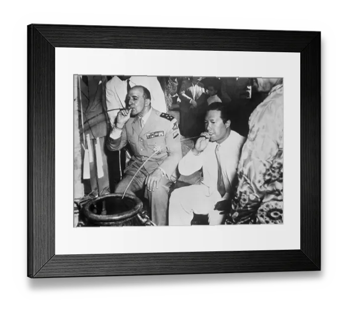 Framed Print : De Tassigny and Bao-Dai Drinking Framed Print : De Tassigny and Bao-Dai Drinking