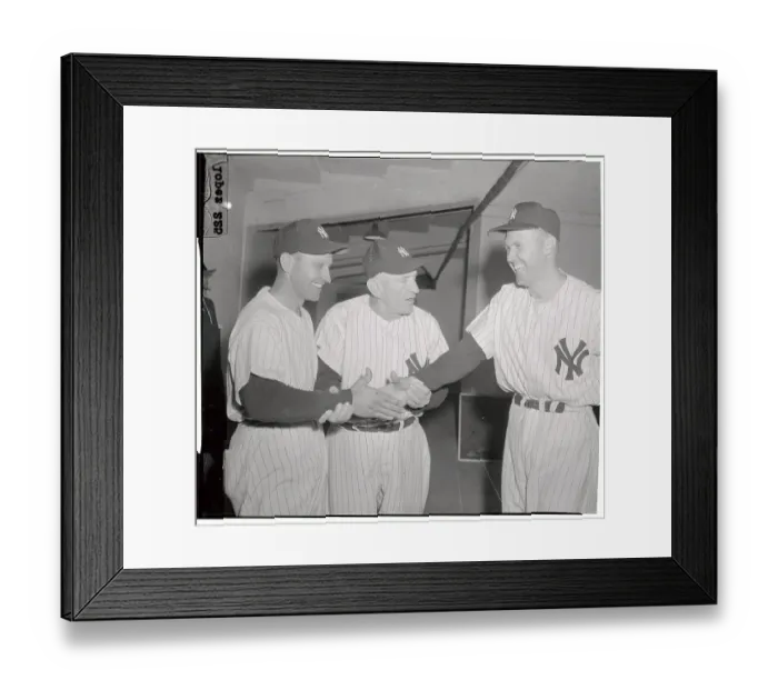 Framed Print : Enos Slaughter and Bobby Brown Shaking Hands Framed Print : Enos Slaughter and Bobby Brown Shaking Hands