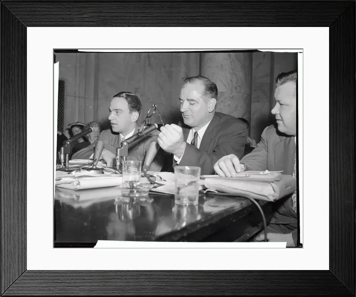 Framed Print : Joseph McCarthy Holding Eyeglasses at Hearing Framed Print : Joseph McCarthy Holding Eyeglasses at Hearing