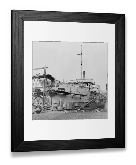 Framed Print : View of Ship Being Worked on at Docks Framed Print : View of Ship Being Worked on at Docks