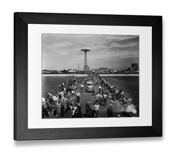 Framed Print : Crowd on Harbor Walk at Coney Island Framed Print : Crowd on Harbor Walk at Coney Island