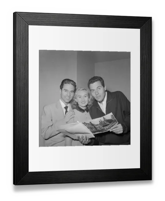 Framed Print : Chaplin Brothers Going over Movie Lines with Susan Cook