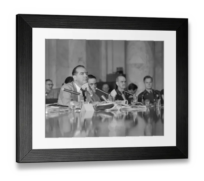 Framed Print : Senator McCarthy and Roy Cohn Listening to Testimony Framed Print : Senator McCarthy and Roy Cohn Listening to Testimony