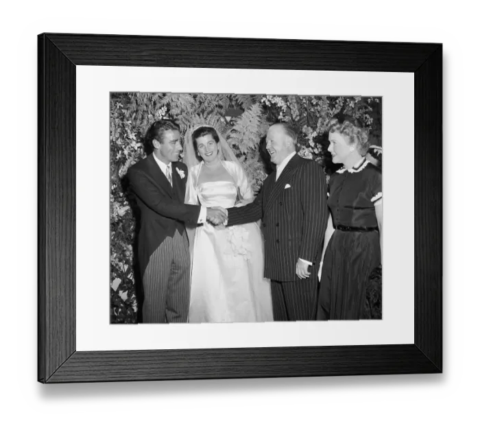 Framed Print : Peter Lawford Shakes Hands with Richard Berlin at Wedding Framed Print : Peter Lawford Shakes Hands with Richard Berlin at Wedding