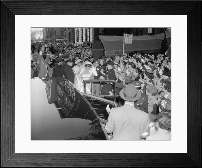 Framed Print : Crowds Gathering Around Patricia and Peter Lawford Framed Print : Crowds Gathering Around Patricia and Peter Lawford