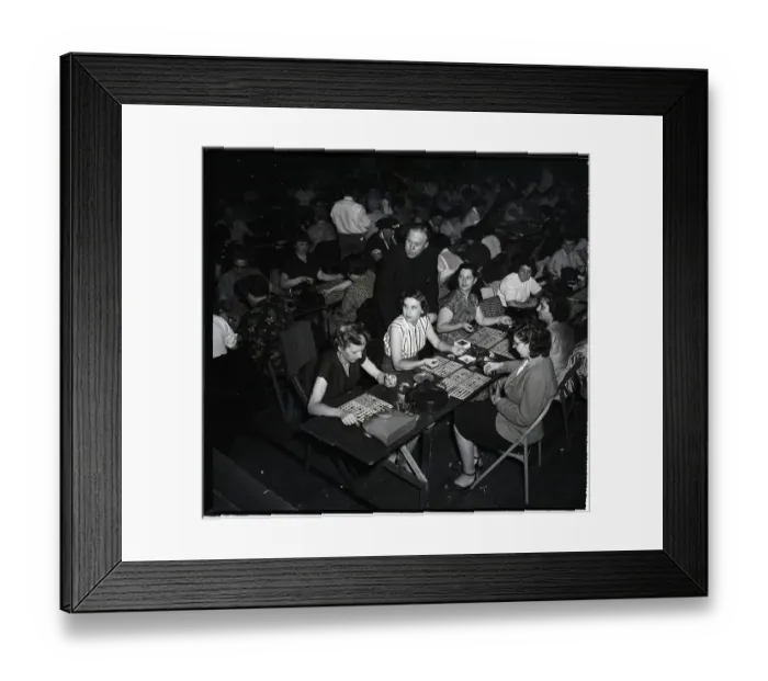 Framed Print : Reverend Aiding Bingo Players