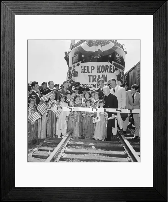Framed Print : Eddie Fisher and Others Inaugurating Train Framed Print : Eddie Fisher and Others Inaugurating Train