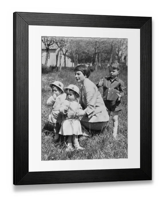 Framed Print : Ingrid Bergman with Twin Daughters and Son Framed Print : Ingrid Bergman with Twin Daughters and Son