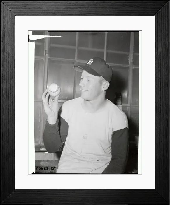 Framed Print : Mickey Mantle Hitting a Triple Framed Print : Mickey Mantle Hitting a Triple