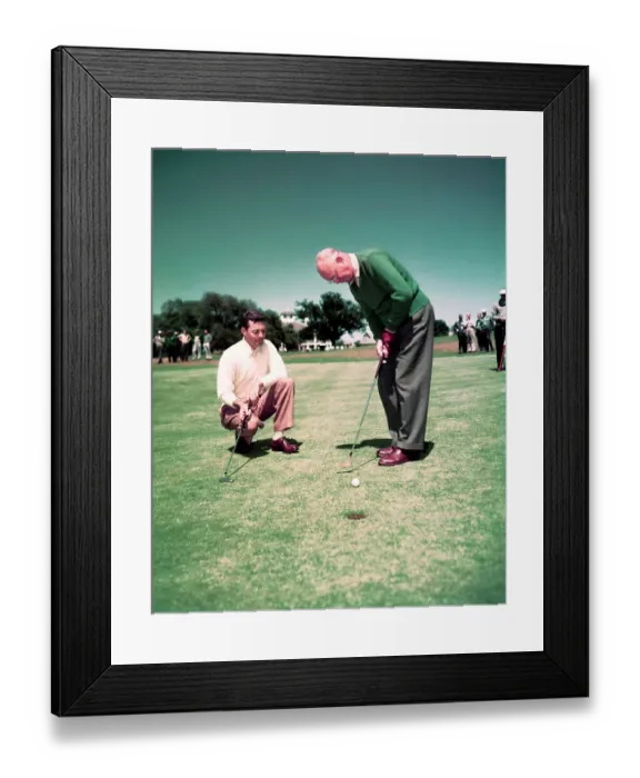 Framed Print : President Eisenhower Standing with Friends on Golf Course