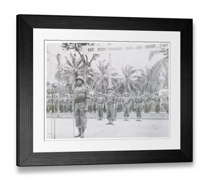 Framed Print : Vietnamese Military Formation at Attention for Official Oath of Allegiance