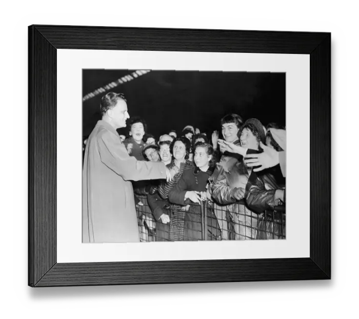 Framed Print : Evangelist Billy Graham Greeting Followers in London