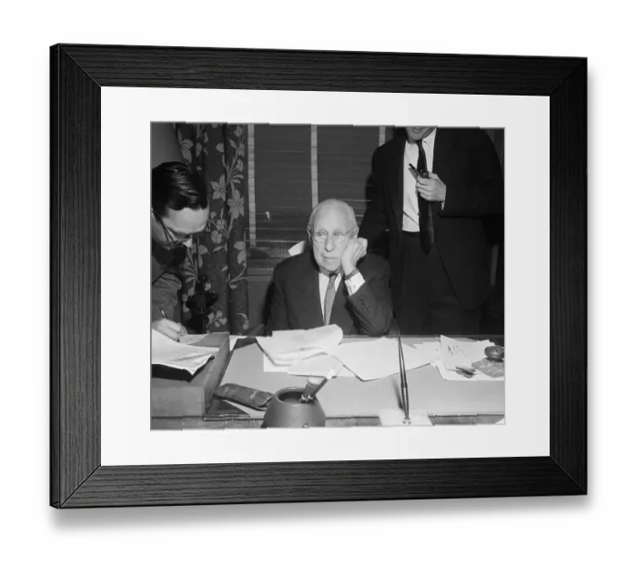 Framed Print : Attorney Herbert Maass at Press Conference Framed Print : Attorney Herbert Maass at Press Conference