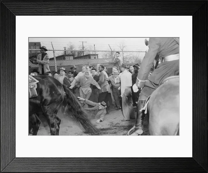 Framed Print : Louis Eiben Falls During Demonstration Framed Print : Louis Eiben Falls During Demonstration
