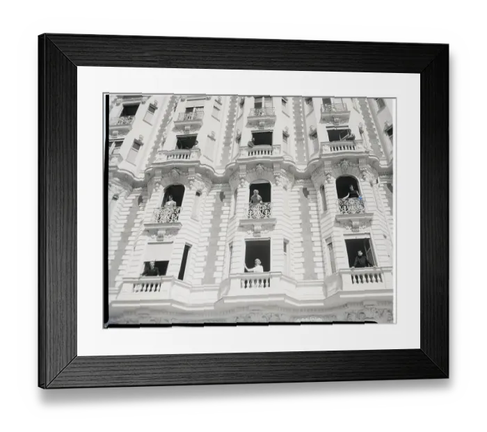 Framed Print : Movie Stars On Balconies Of Hotel Framed Print : Movie Stars On Balconies Of Hotel