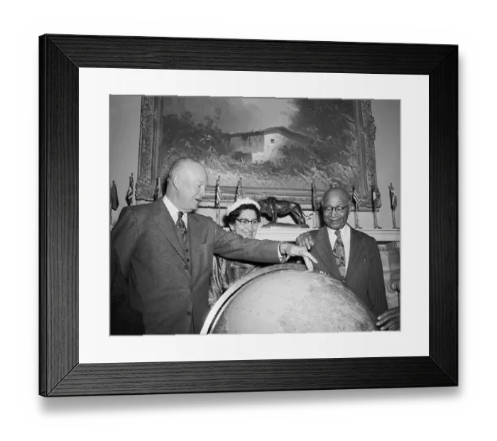 Framed Print : Matthew Henson Standing with President Eisenhower Framed Print : Matthew Henson Standing with President Eisenhower