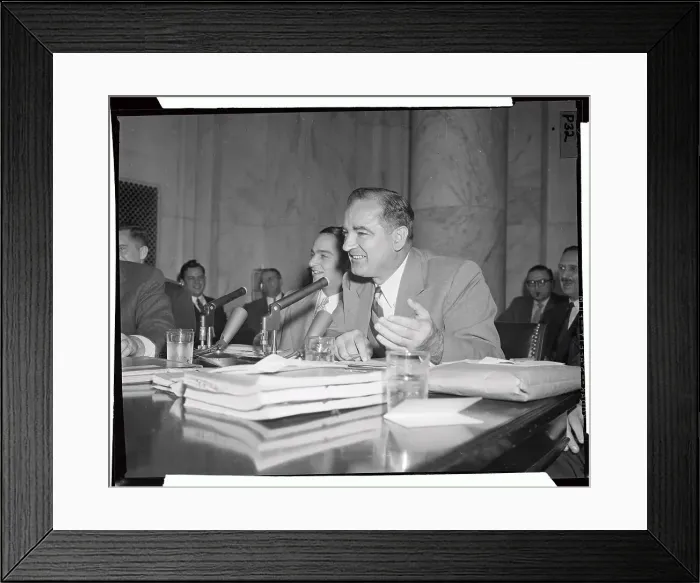 Framed Print : Joseph R. McCarthy Gesturing and Smiling in Hearing Framed Print : Joseph R. McCarthy Gesturing and Smiling in Hearing