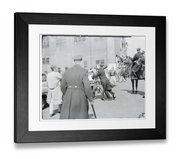 Framed Print : Police Wrestle with Striking Longshoreman Framed Print : Police Wrestle with Striking Longshoreman