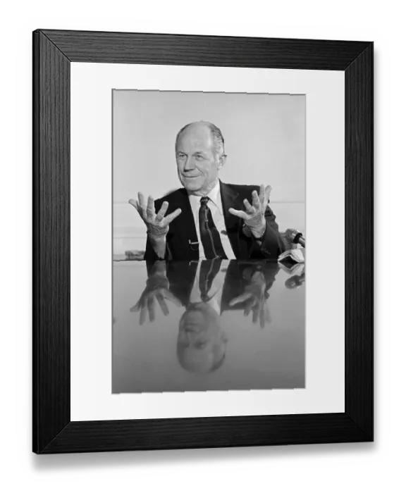 Framed Print : Charles E. Yeager Speaking with The Press Framed Print : Charles E. Yeager Speaking with The Press