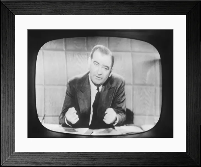 Framed Print : Senator Joseph R. McCarthy on Television Broadcast