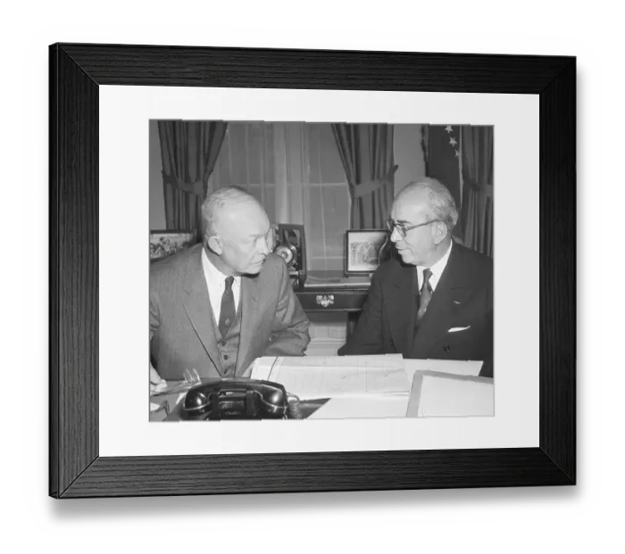 Framed Print : Lewis L. Strauss and Dwight D. Eisenhower Conversing Framed Print : Lewis L. Strauss and Dwight D. Eisenhower Conversing