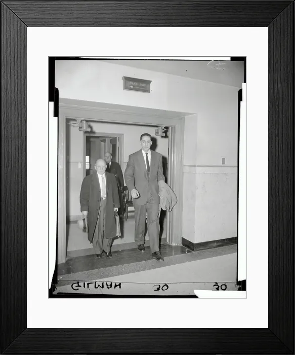 Framed Print : Jack Molinas with Attorney Jacques Mantinband Framed Print : Jack Molinas with Attorney Jacques Mantinband