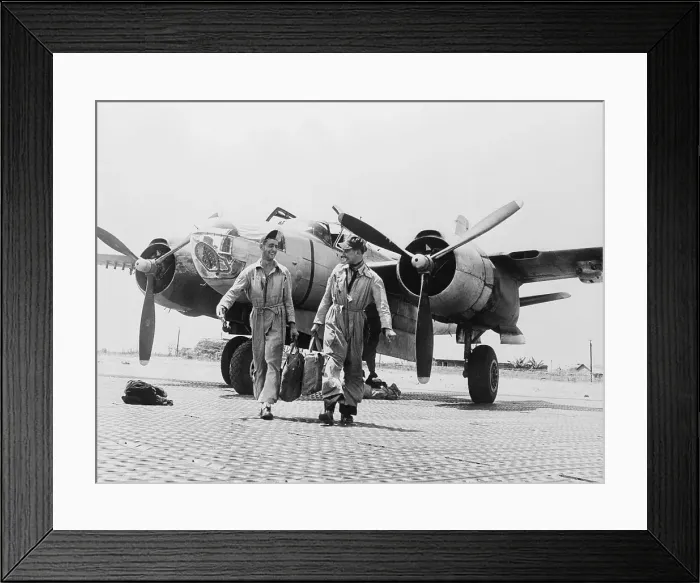 Framed Print : Military Pilots and Bombers