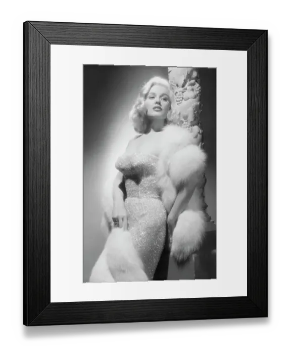 Framed Print : Mamie Van Doren in Fur and Evening Dress Framed Print : Mamie Van Doren in Fur and Evening Dress