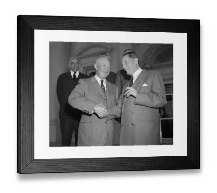 Framed Print : Eisenhower and MacArthur Shaking Hands