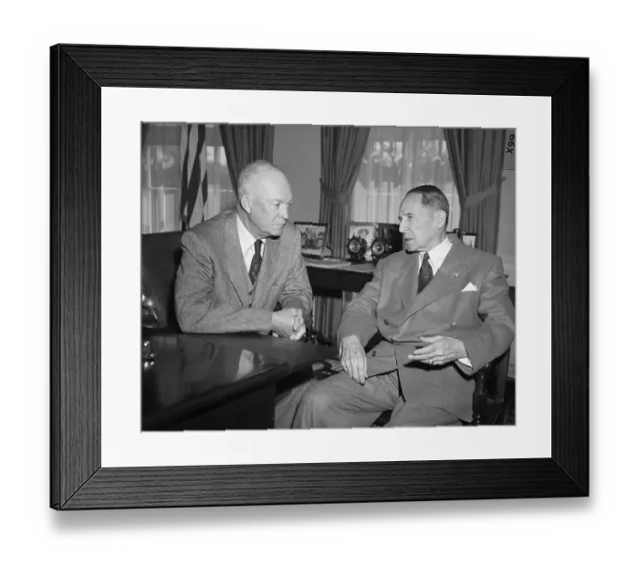 Framed Print : MacArthur And Eisenhower Seated, Talking
