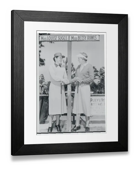 Framed Print : Louise Suggs Shaking Hands with Betsy Rawls Framed Print : Louise Suggs Shaking Hands with Betsy Rawls