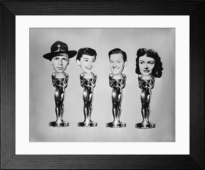 Framed Print : Oscar Trophies With Superimposed Faces Framed Print : Oscar Trophies With Superimposed Faces