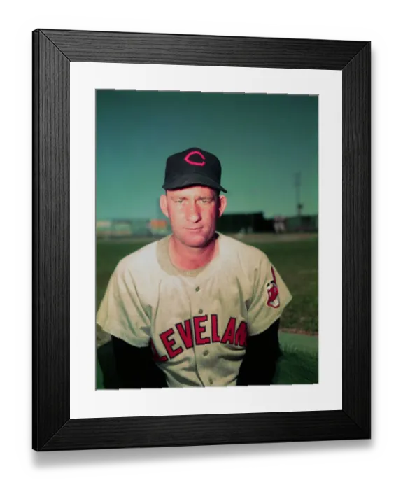 Framed Print : Cleveland Indians Bob Lemon Kneeling in Uniform Framed Print : Cleveland Indians Bob Lemon Kneeling in Uniform
