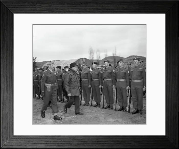 Framed Print : Louis St. Laurent Inspecting an Honor Guard Framed Print : Louis St. Laurent Inspecting an Honor Guard