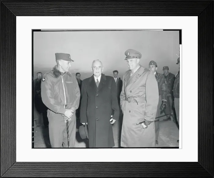 Framed Print : Louis St. Laurent with Military Officials