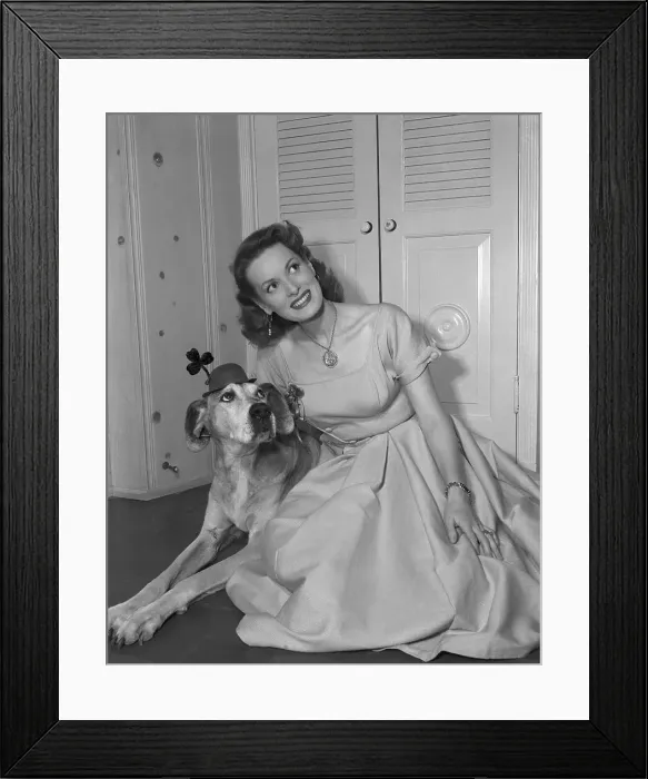 Framed Print : Maureen O'Hara is Looking Over a Three-Leaf Clover Framed Print : Maureen O'Hara is Looking Over a Three-Leaf Clover