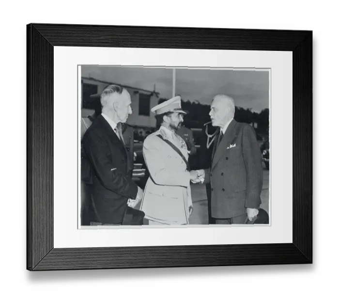 Framed Print : Haile Selassie I Shaking Hands with Louis St. Laurent Framed Print : Haile Selassie I Shaking Hands with Louis St. Laurent