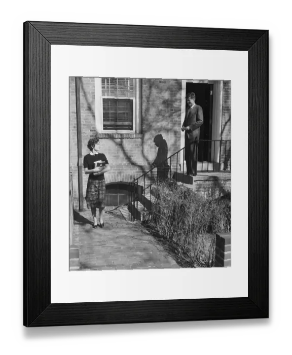 Framed Print : John Says Goodbye To Jackie Framed Print : John Says Goodbye To Jackie