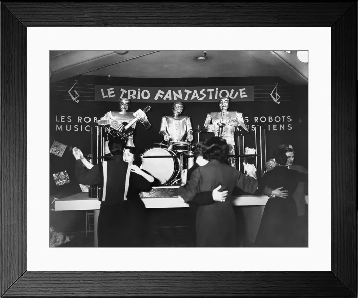 Framed Print : People Dancing To Robot Band In Paris