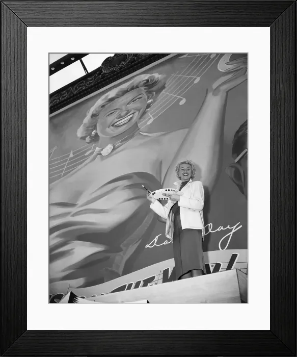 Framed Print : Doris Day with Palette and Billboard Framed Print : Doris Day with Palette and Billboard