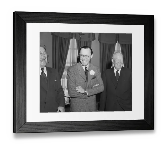 Framed Print : Dwight Eisenhower Smiling with Prince Bernhard
