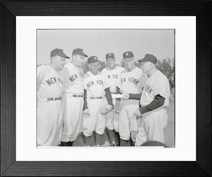 Framed Print : NY Yankee Manager Casey Stengel with His Coaching Staff Framed Print : NY Yankee Manager Casey Stengel with His Coaching Staff