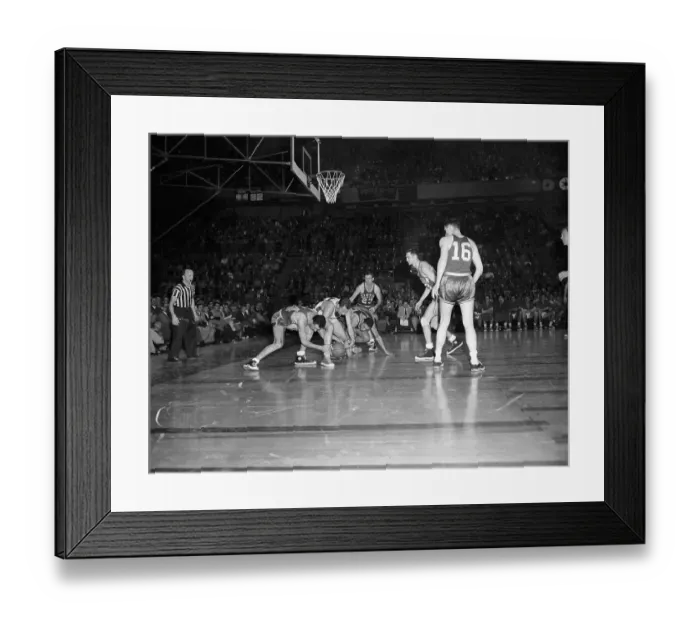 Framed Print : Knicks and Celtics Fighting for Ball Framed Print : Knicks and Celtics Fighting for Ball