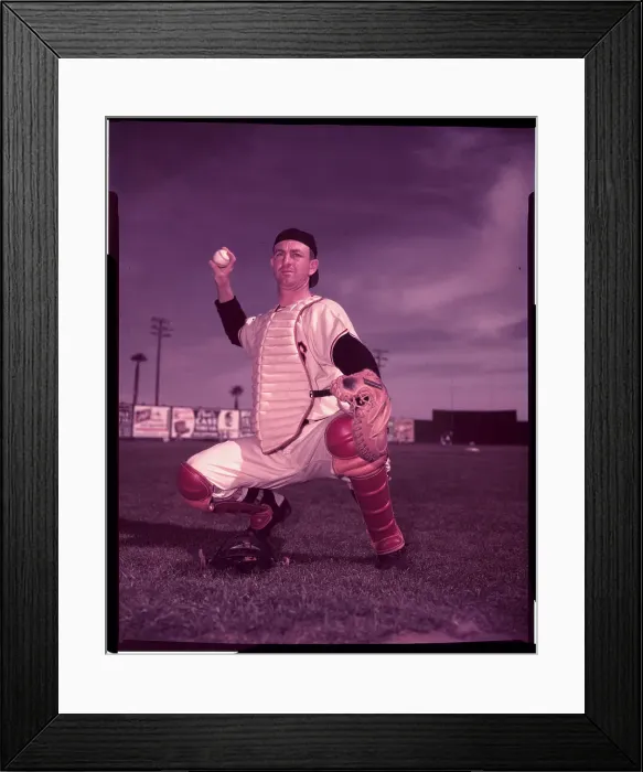 Framed Print : Ray Katt Bending to Pitch Framed Print : Ray Katt Bending to Pitch