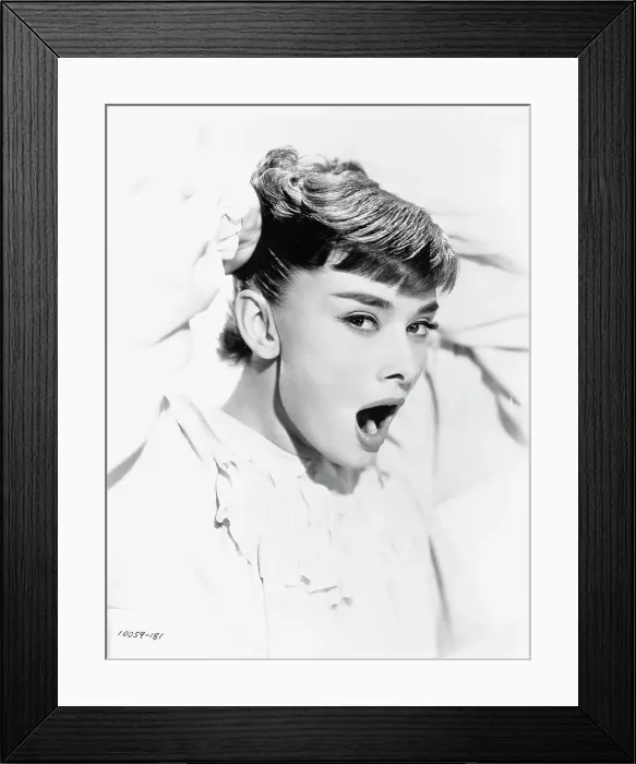 Framed Print : Audrey Hepburn Yawning
