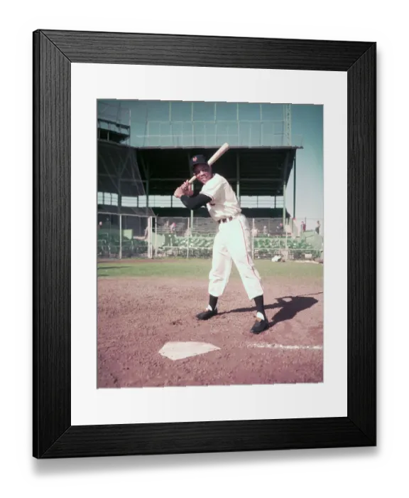 Framed Print : Willie Mays in Position to Hit Baseball Framed Print : Willie Mays in Position to Hit Baseball