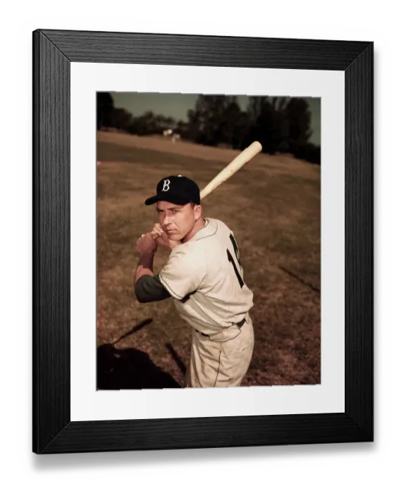 Framed Print : Gil Hodges in Position to Hit Baseball Framed Print : Gil Hodges in Position to Hit Baseball