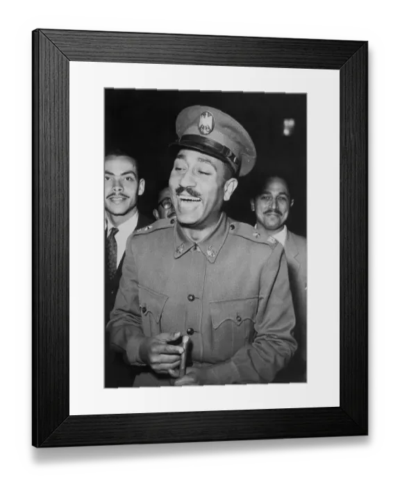 Framed Print : Anwar Sadat in Uniform