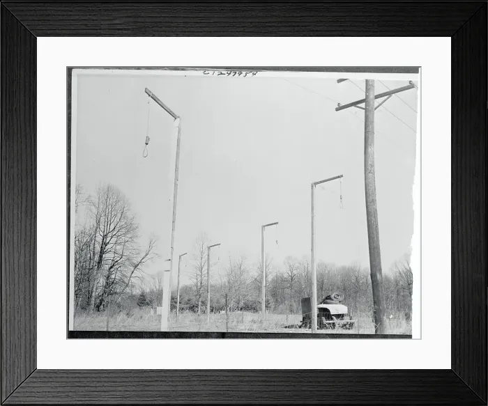 Framed Print : Scaffolds for Protest in Farmer's Field Framed Print : Scaffolds for Protest in Farmer's Field